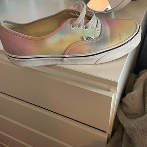 Multicolor/white vans slightly used